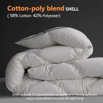 HYVIF Luxury Down Fiber Comforter - Queen Size Ivory