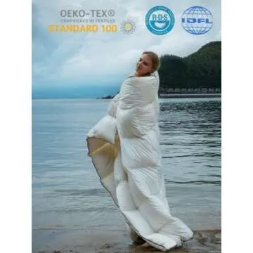 HYVIF Luxury Down Fiber Comforter - Queen Size Ivory