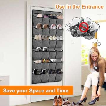 Homyfort Over the Door Shoe Organizer with 24 Pockets
