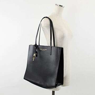 Marc Jacobs Black Tote Bag with Gold Hardware for Women