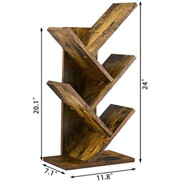 Hoctieon 4 Tier Tree Bookshelf for Stylish Storage