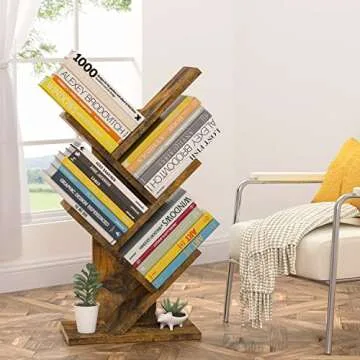 Hoctieon 4 Tier Tree Bookshelf for Stylish Storage