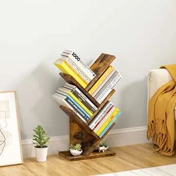 Hoctieon 4 Tier Tree Bookshelf for Stylish Storage