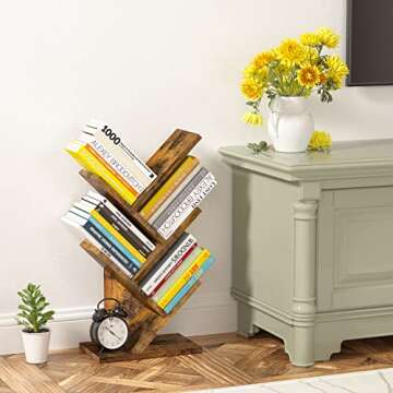 Hoctieon 4 Tier Tree Bookshelf for Stylish Storage