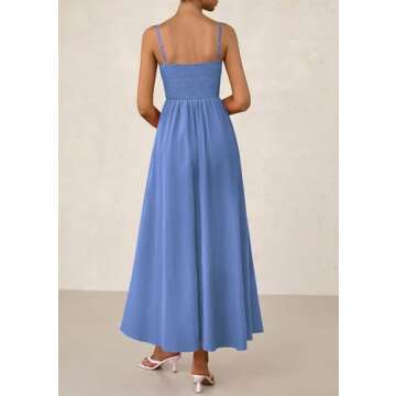 PRETTYGARDEN Women's Smocked Maxi Dress - Summer Beach Sundress