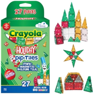 Crayola Mini PIP Magnetic Tiles STEM Travel Toys for Kids