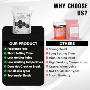 Starpil Wax 1000g / 2.2 lb Rosin Free Black Hard Wax Beads for Painless Hair Removal, Strip less Bod...