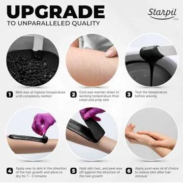 Starpil Wax 1000g / 2.2 lb Rosin Free Black Hard Wax Beads for Painless Hair Removal, Strip less Body Wax Beans, Polymer Blend Bikini Wax for Face, Coarse Hair Removal Wax Beans for Sensitive Skin