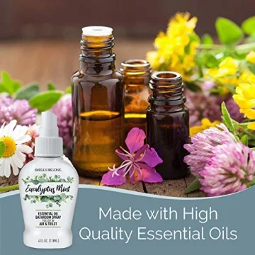SMELLS BEGONE 4 oz Essential Oil Air Freshener Bathroom Spray - Eliminates Bathroom & Toilet Odors - Made with Essential Oils - Eucalyptus Mint Scent