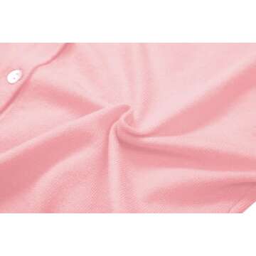 Urban CoCo Women's Long Sleeve Button Up Cropped Cardigan Sweaters for Women Crew Neck Short Bolero Shrug for Dresses Pink