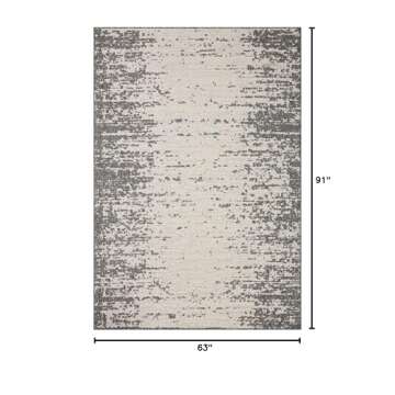 Loloi II Rainier Collection RAI-01 Ivory/Grey Area Rug - Indoor/Outdoor, 5'-3" x 7'-7"