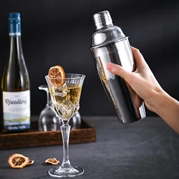 LUCKYGOOBO Cocktail Shaker - 24 oz Durable Stainless Steel
