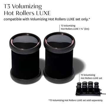T3 - Volumizing Hot Rollers LUXE (2 ct.) | Hair Curlers and Volumizers for All Hair Lengths | Pairs ...