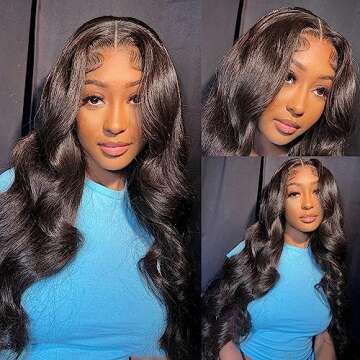 Goodsis 28 Inch Body Wave Lace Front Wigs Human Hair 180% Density 13x4 Lace Frontal Wigs Human Hair HD Lace Glueless Wigs for Black Women Human Hair Pre Plucked Natural Color