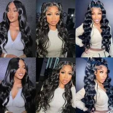 Goodsis 28 Inch Body Wave Lace Front Wigs Human Hair 180% Density 13x4 Lace Frontal Wigs Human Hair HD Lace Glueless Wigs for Black Women Human Hair Pre Plucked Natural Color