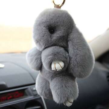 Fluffy Faux Fur Keychain Charm for Women and Girls