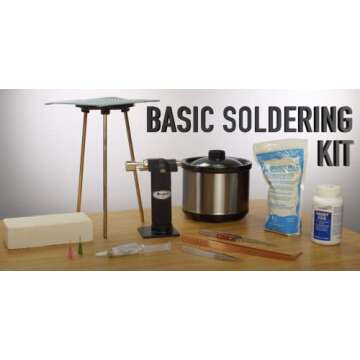 Basic Soldering Starter Kit w/ 16 Oz Pickle Pot Tweezers Micro Flame Torch Precious Metal Working We...