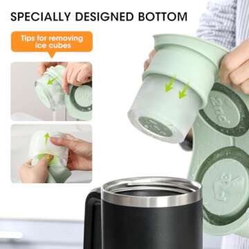 Aieve Ice Cube Tray for Stanley Cup, Aieve Ice Mold Silicone Ice Tray for 40oz 30oz Stanley Tumbler ...