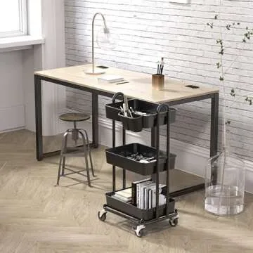 Versatile Rolling Utility Cart with Hanging Bucket