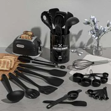 Silicone Kitchen Utensils Set, Umite Chef 22Pcs Cooking Utensils Spatula Set, Heat Resistant Non-Sti...