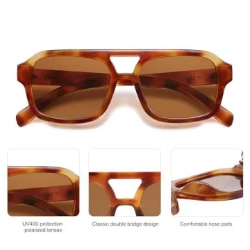 SOJOS Retro Polarized Aviator Sunglasses for Men Women 80s 90s Style
