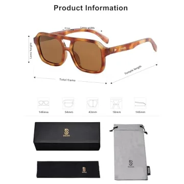 SOJOS Retro Polarized Aviator Sunglasses for Men Women 80s 90s Style