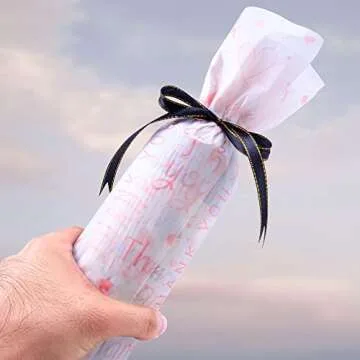 Hi Sasara 50 Sheets Thank You Tissue Paper Bulk,Thank You Tissue Paper for Small Business,Tissue Paper for Packaging,Gift Bags,Thank You Packaging Tissue Paper,14 x 20 Inch (Pink)