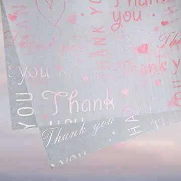 Hi Sasara 50 Sheets Thank You Tissue Paper Bulk,Thank You Tissue Paper for Small Business,Tissue Paper for Packaging,Gift Bags,Thank You Packaging Tissue Paper,14 x 20 Inch (Pink)