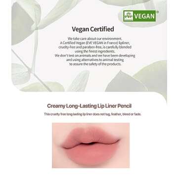 Heart Percent Dote On Mood Lip Pencil, Long-Lasting Creamy Lip Crayon Smooth Color Liner Retractable Lipstick Pencil 0.8g, #08. Cloudy Mauve