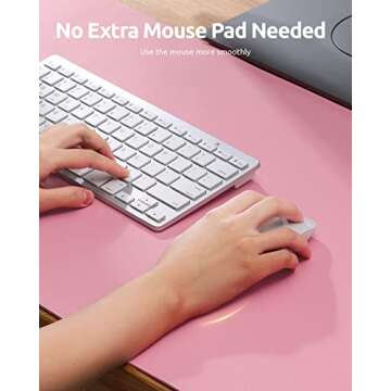 YSAGi Leather Desk Pad Protector, Office Desk Mat, Large Mouse Pad, Non-Slip PU Leather Desk Blotter, Laptop Desk Pad, Waterproof Desk Writing Pad for Office and Home (Pink, 23.6" x 13.8")