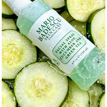 Mario Badescu Facial Spray and Mask Duo for a Dewy Glow | Hydrating & Softening Skincare Set | Skin Care Products for Daily Beauty & Personal Care | Cucumber