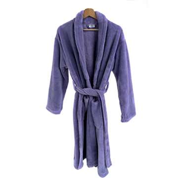 BC BARE COTTON Kids Microfiber Fleece Shawl Robe - Girls - Lavender - Large