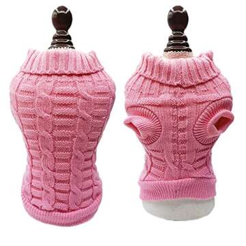 Cat Sweater,Turtleneck Knitted Kitten Clothes,Cat Sweaters for Cats only, Sphynx Cat Clothes,Small D...