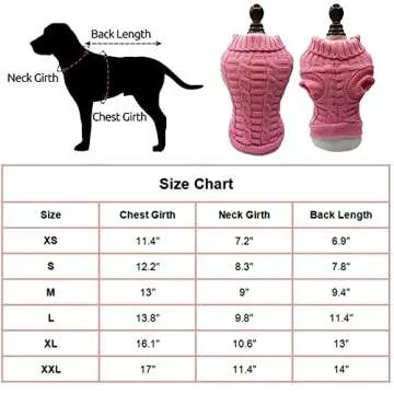 Cat Sweater,Turtleneck Knitted Kitten Clothes,Cat Sweaters for Cats only, Sphynx Cat Clothes,Small Dog Sweaters(Pink,M)