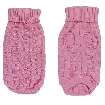 Cat Sweater,Turtleneck Knitted Kitten Clothes,Cat Sweaters for Cats only, Sphynx Cat Clothes,Small Dog Sweaters(Pink,M)