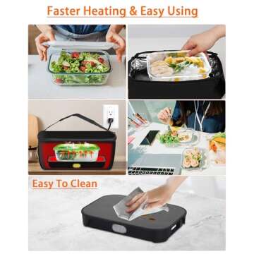Dosevita Portable Microwave,Portable Food Warmer 12V/24V/110V 3-In-1 Car Microwave,Lunch Warmer Portable for Work,Office,Car,Truck,Travel,Home