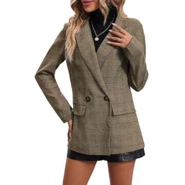 Tweed Blazers Jacket for Women 2025 Sweater Suede Wool Plaid Corduroy Herringbone Velvet Flannel Tartan Blazers Jackets Business Casual Work Office Womens Winter Blazer Jacket Warm Women's Clothes