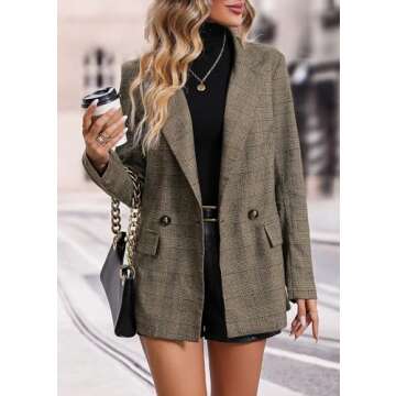 Tweed Blazers Jacket for Women 2025 Sweater Suede Wool Plaid Corduroy Herringbone Velvet Flannel Tartan Blazers Jackets Business Casual Work Office Womens Winter Blazer Jacket Warm Women's Clothes