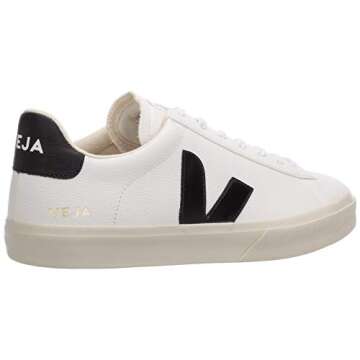  veja men's campo sneaker in extra white and black
