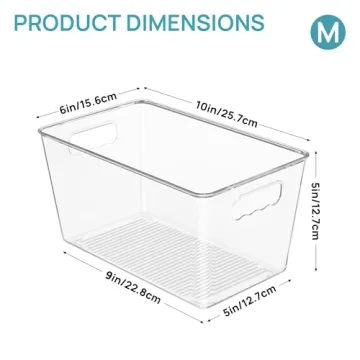 Vtopmart Clear Plastic Storage Bins Set for Home Organization