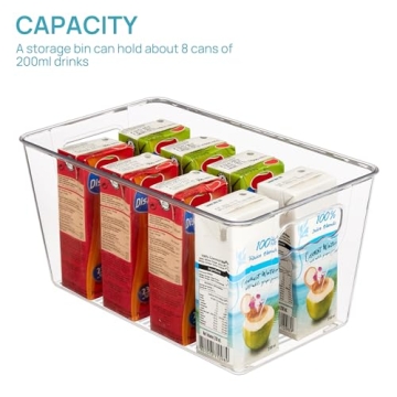 Vtopmart Clear Plastic Storage Bins Set for Home Organization