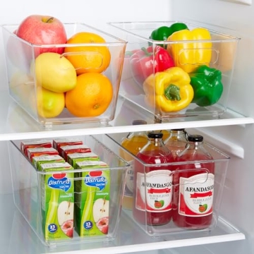 Vtopmart Clear Plastic Storage Bins Set for Home Organization