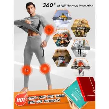 Long Underwear Mens- Long Johns Thermal Underwear for Men Base Layer Hunting Gear for Cold Weather