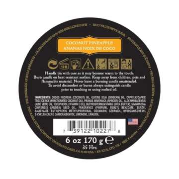 KAMA SUTRA Ignite Massage Candle - Coconut Oil and Soy Based - Coconut Pineapple, 6 oz Melts into a ...