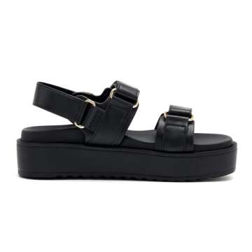 vodvob Womens Platform Sandals Double Straps Adjustable Slides with Soft Arch Support Flatform Sanda...
