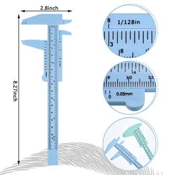 Frienda 5 Pieces Eyebrow Measuring Ruler Brow Mapping Tool Mini Vernier Caliper Double Scale Plastic...
