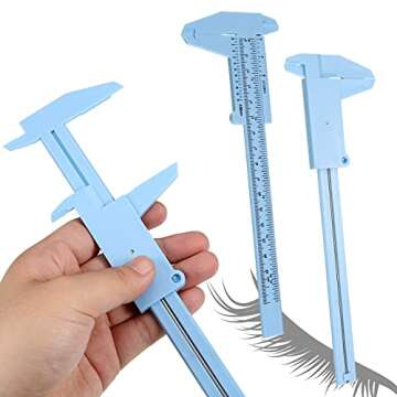 Frienda 5 Pieces Eyebrow Measuring Ruler Brow Mapping Tool Mini Vernier Caliper Double Scale Plastic Sliding Gauge Ruler for Micro Blading Eyebrow Tattoo Brow Artists(Fresh Colors)