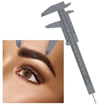 Frienda 5 Pieces Eyebrow Measuring Ruler Brow Mapping Tool Mini Vernier Caliper Double Scale Plastic Sliding Gauge Ruler for Micro Blading Eyebrow Tattoo Brow Artists(Fresh Colors)