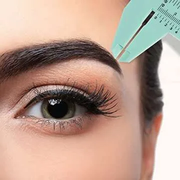 Frienda 5 Pieces Eyebrow Measuring Ruler Brow Mapping Tool Mini Vernier Caliper Double Scale Plastic Sliding Gauge Ruler for Micro Blading Eyebrow Tattoo Brow Artists(Fresh Colors)