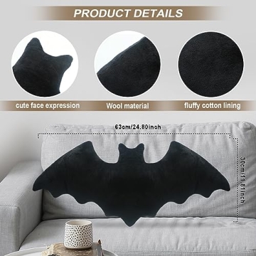 Huwena Cute Bat Shaped Halloween Throw Pillows